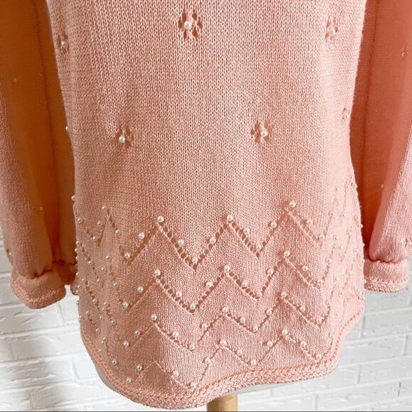 🚨4/$25 VINTAGE 1960s Banff Ltd. By GIANNI FERRI embellished pearls blush pink sw - Picture 2 of 8